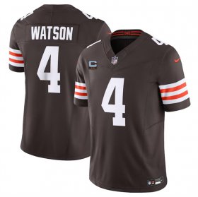 Cheap Men\'s Cleveland Browns #4 Deshaun Watson Brown 2024 F.U.S.E. With 2-Star C Patch Vapor Untouchable Limited Stitched Jersey