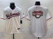 Cheap Men's Washington Nationals Team Big Logo White Limited Stitched Baseball Jersey