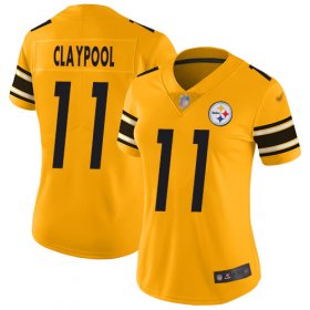 Wholesale Cheap Nike Steelers #11 Chase Claypool Gold Women\'s Stitched NFL Limited Inverted Legend Jersey