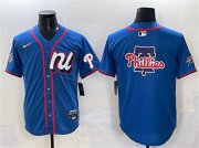 Cheap Men's National League Philadelphia Phillies Team Big Logo Blue 2025 All-Star Edition Limited Stitched Baseball Jersey
