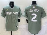 Cheap Men's Boston Red Sox #2 Alex Bregman Green 2025 City Connect Limited Stitched Baseball Jersey