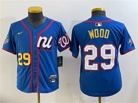 Women\'s National League #29 James Wood Blue 2025 All-Star Edition Limited Stitched Baseball Jersey(Run Small) Cheap Wholesale