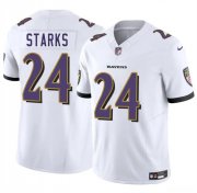 Cheap Men's Baltimore Ravens #24 Malaki Starks White 2025 Draft F.U.S.E. Vapor Limited Football Jersey