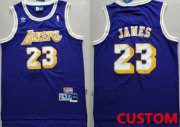 Cheap Men's Los Angeles Lakers Custom Purple Hardwood Classics Jersey