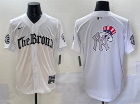 Mens New York Yankees Team Big Logo White \'Gothic Legacy Edition\' Vapor Premier Limited Stitched Baseball Jersey