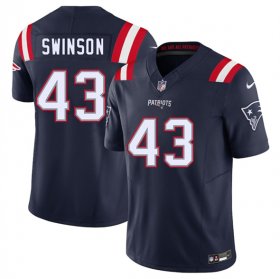Men\'s New England Patriots #43 Bradyn Swinson Navy 2025 F.U.S.E. Vapor Limited Football Stitched Jersey