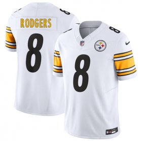 Men\'s Pittsburgh Steelers #8 Aaron Rodgers White 2025 F.U.S.E. Vapor Limited Football Stitched Jersey