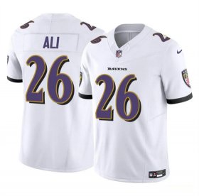 Men\'s Baltimore Ravens #26 Rasheen Ali White 2025 F.U.S.E. Vapor Limited Football Jersey Cheap Wholesale