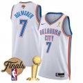 Men's Oklahoma City Thunder #7 Chet Holmgren White 2025 Finals Patch And Finals Champions Patch Association Edition Stitched Basketball Jersey