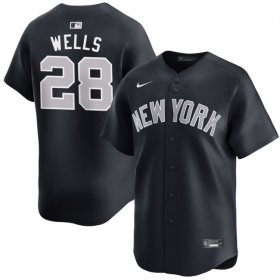 Cheap Men\'s New York Yankees #28 Austin Wells Navy 2025 Alternate Limited Stitched Baseball Jersey