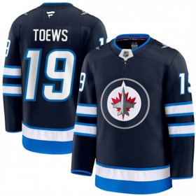 Men\'s Winnipeg Jets #19 Jonathan Toews Navy 2024-25 Home Stitched Hockey Jersey
