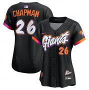 Cheap Women's San Francisco Giants #26 Matt Chapman Anthracite 2025 City Connect Limited Stitched Baseball Jersey(Run Small)