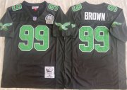 Cheap Men's Philadelphia Eagles #99 Jerome Brown Black Throwback Stitched Football Jersey