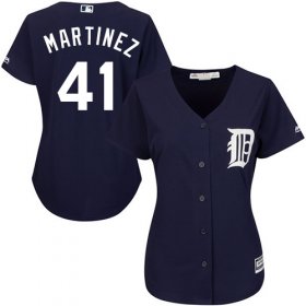 Wholesale Cheap Tigers #41 Victor Martinez Navy Blue Alternate Women\'s Stitched MLB Jersey