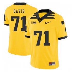 Wholesale Cheap Iowa Hawkeyes 71 Carl Davis Yellow College Football Jersey