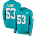 Wholesale Cheap Nike Dolphins #53 Kyle Van Noy Aqua Green Team Color Youth Stitched NFL Limited Therma Long Sleeve Jersey