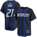 Men's Detroit Tigers #21 Jackson Jobe Navy City Connect Cool Base Stitched Baseball Jersey Cheap