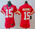 Wholesale Cheap Women's Kansas City Chiefs #15 Patrick Mahomes Red 2021 Super Bowl LV Vapor Untouchable Stitched Nike Limited NFL Jersey