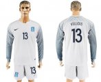 Wholesale Cheap Greece #13 Vellidis White Goalkeeper Long Sleeves Soccer Country Jersey