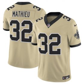Cheap Men\'s New Orleans Saints #32 Tyrann Mathieu Gold 2025 F.U.S.E. Alternate Vapor Limited Football Stitched Jersey