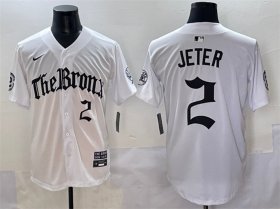 Men\'s New York Yankees #2 Derek Jeter White \'Gothic Legacy Edition\' Vapor Premier Limited Stitched Baseball Jersey