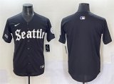Cheap Men's Seattle Mariners Blank Black 'Deep Sea Gothic Edition' Vapor Premier Limited Stitched Baseball Jersey