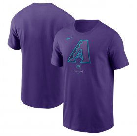 Cheap Men\'s Arizona Diamondbacks Purple 2025 City Connect Logo T-Shirt