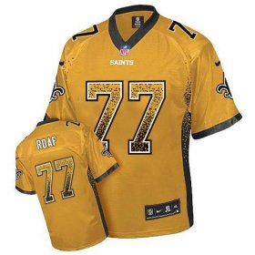 Wholesale Cheap Nike Saints #77 Willie Roaf Gold Men\'s Stitched NFL Elite Drift Fashion Jersey