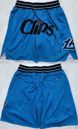Cheap Men\'s Los Angeles Clippers Blue Shorts (Run Small)