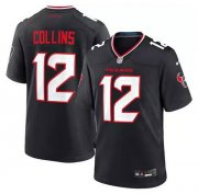 Cheap Men's Houston Texans #12 Nico Collins Navy Stitched Game Jersey