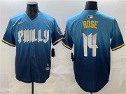 Men's Philadelphia Phillies #14 Pete Rose Blue 2024 City Connect Limited Stitched Jersey Cheap