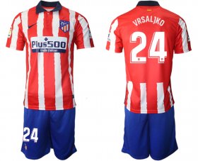 Wholesale Cheap Men 2020-2021 club Atletico Madrid home 24 red Soccer Jerseys