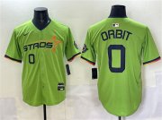 Men's Houston Astros #0 Orbit Green 2025 City Connect Limited Stitched Baseball Jersey Cheap Wholesale