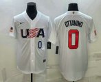 Cheap Men's USA Baseball #0 Adam Ottavino Number 2023 White World Baseball Classic Stitched Jersey