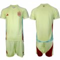 Cheap Men's Spain Team Blank 2024-25 Yellow Away Soccer Jersey Suit