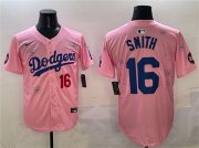 Cheap Men's Los Angeles Dodgers #16 Will Smith Pink 2025 Tokyo Series Limited Stitched Baseball Jersey