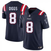 Cheap Men's New England Patriots #8 Stefon Diggs Navy 2025 F.U.S.E. Vapor Limited Football Stitched Jersey