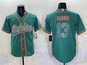 Cheap Men's Miami Dolphins #13 Dan Marino Aqua Cool Base Stitched Baseball Jersey