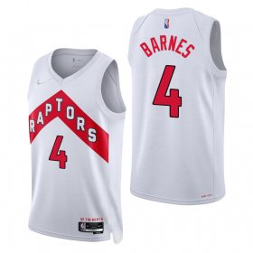 Wholesale Cheap Men\'s Toronto Raptors #4 Scottie Barnes 2021-22 75th Anniversary Diamond Association Edition White Swingman Jersey