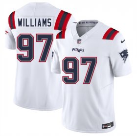 Men\'s New England Patriots #97 Milton Williams White 2025 F.U.S.E. Vapor Limited Football Stitched Jersey Cheap