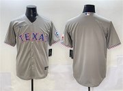 Cheap Men's Texas Rangers Blank Gray With Patch Cool Base Stitched Baseball Jersey