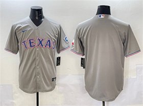 Cheap Men\'s Texas Rangers Blank Gray With Patch Cool Base Stitched Baseball Jersey