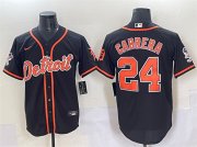 Cheap Men's Detroit Tigers #24 Miguel Cabrera Black With Patch Cool Base Stitched Baseball Jersey