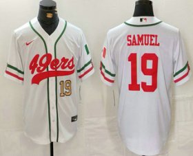Men\'s San Francisco 49ers #19 Deebo Samuel Number White Mexico Cool Base Stitched Baseball Jersey