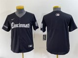 Cheap Youth Cincinnati Reds Blank Black 'Gothic Queen City Edition' Vapor Premier Limited Stitched Baseball Jersey