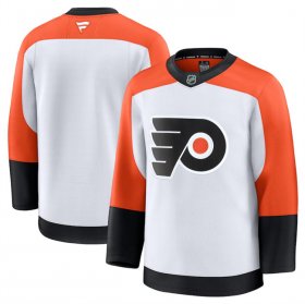 Men\'s Philadelphia Flyers Blank White 2024-25 Away Stitched Hockey Jersey