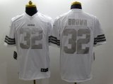 Wholesale Cheap Nike Browns #32 Jim Brown White Men's Stitched NFL Limited Platinum Jersey