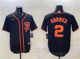 Men's San Francisco Giants #2 Willy Adames Black Cool Base Stitched Baseball Jersey Cheap