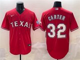 Men's Texas Rangers #32 Evan Carter Red Cool Base Stitched Baseball Jersey Cheap