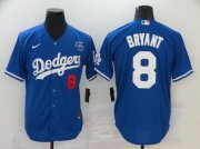 Youth Los Angeles Dodgers #8 Kobe Bryant Blue With KB Patch Cool Base Stitched Baseball Jersey Cheap Wholesale